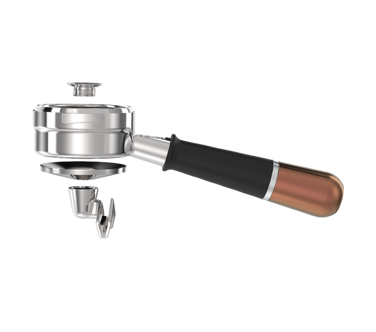 Hybrid Portafilter 58mm (LM / E61 - 6mm) - modular black/bronze
